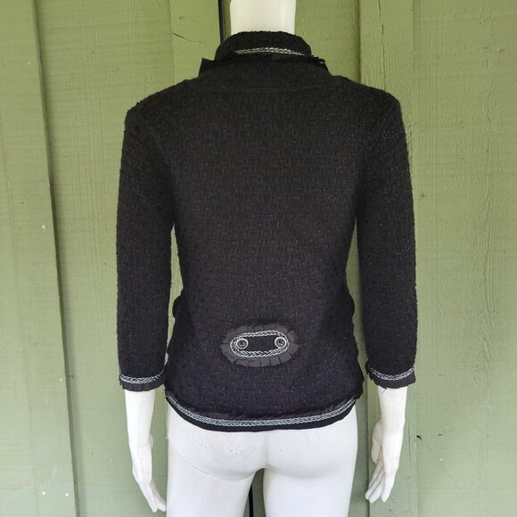 WHITE HOUSE BLACK MARKET Boucle Knit Cardigan Jacket XS - Picture 4 of 5